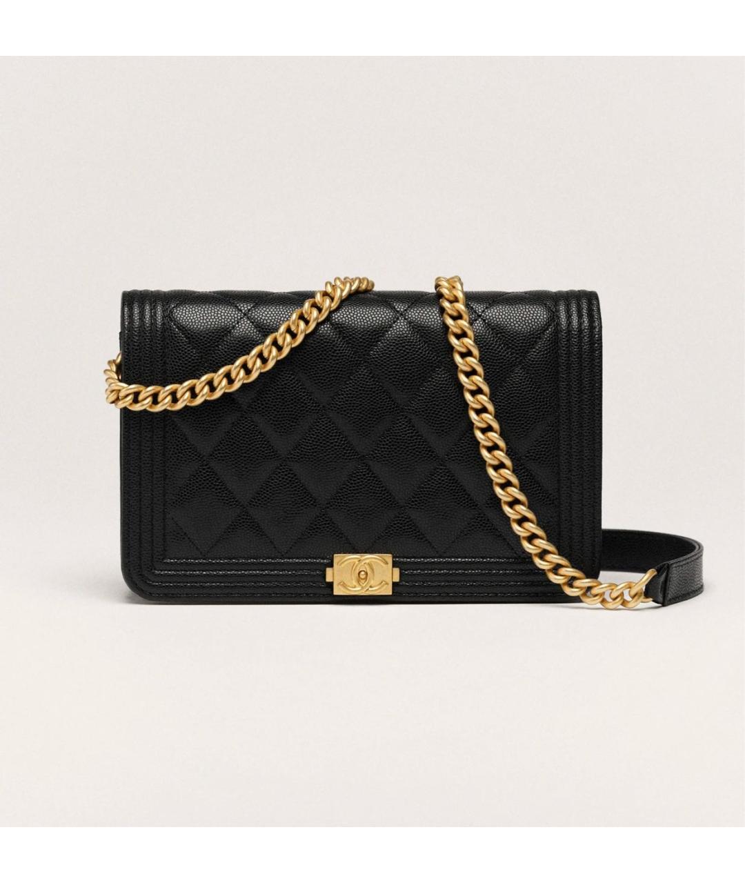 CHANEL Черный кожаный кошелек, фото 4