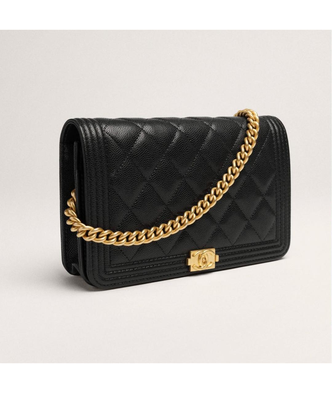 CHANEL Черный кожаный кошелек, фото 2