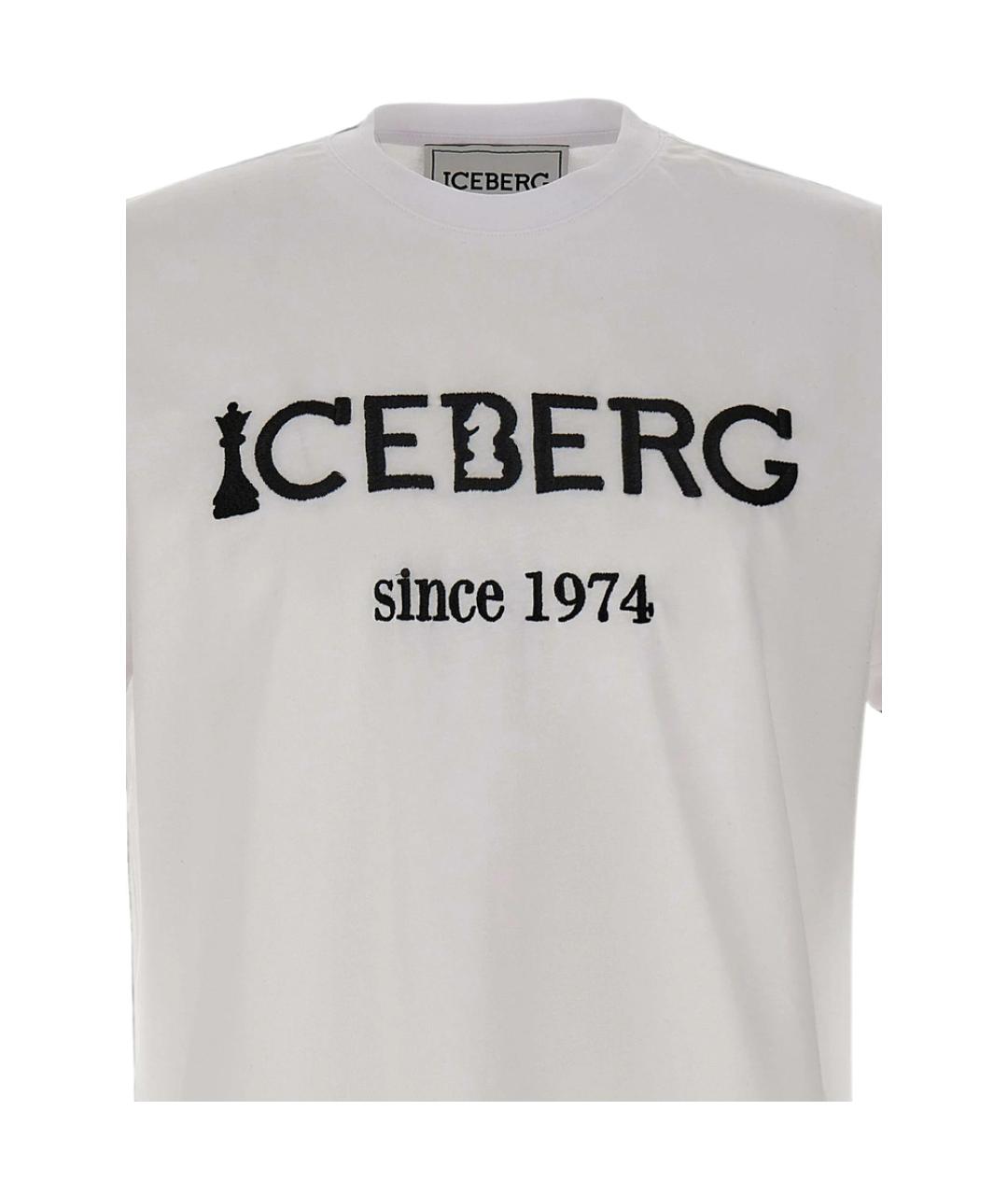 ICEBERG Белая хлопковая футболка, фото 3