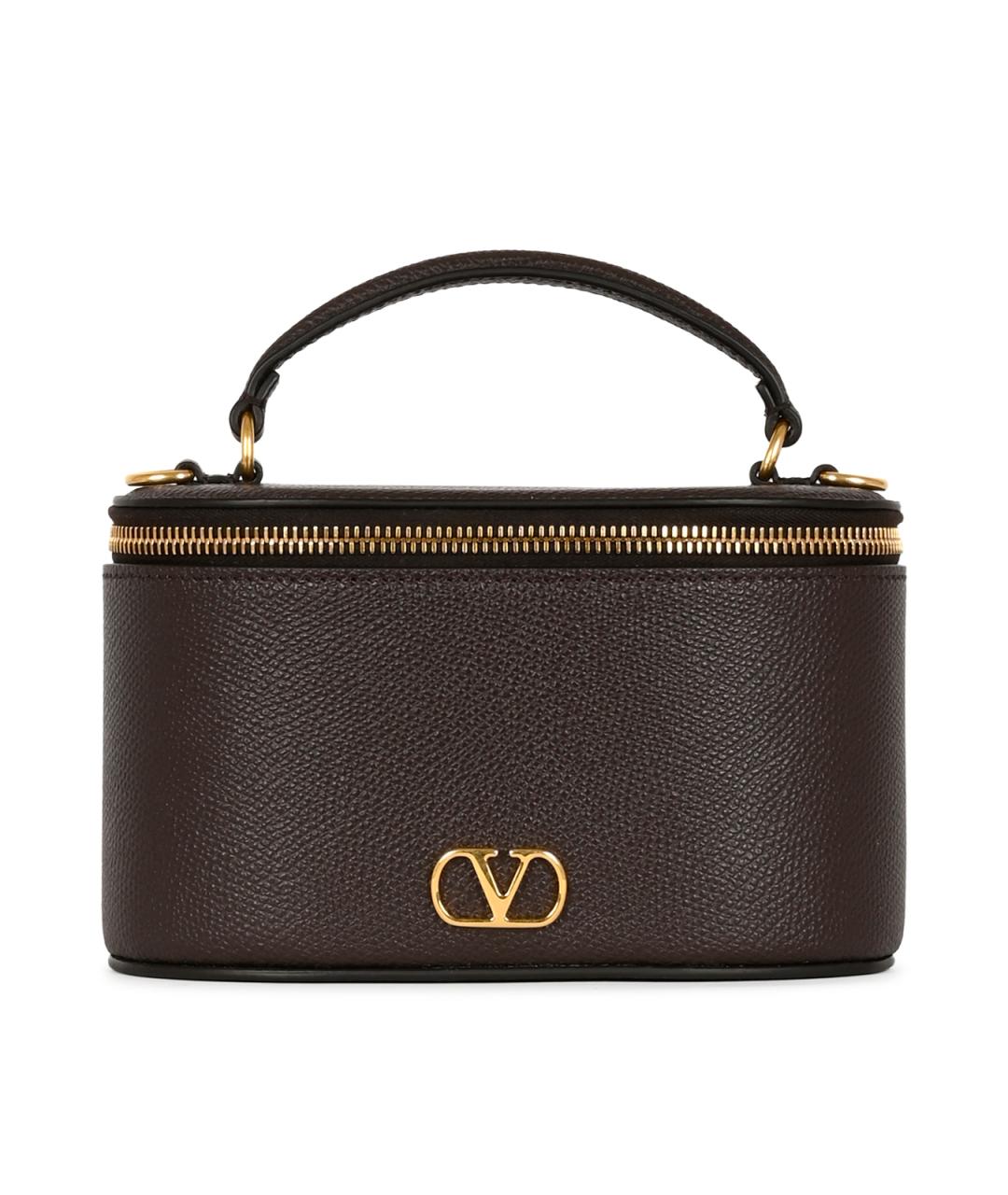 VALENTINO Коричневая кожаная сумка через плечо, фото 1