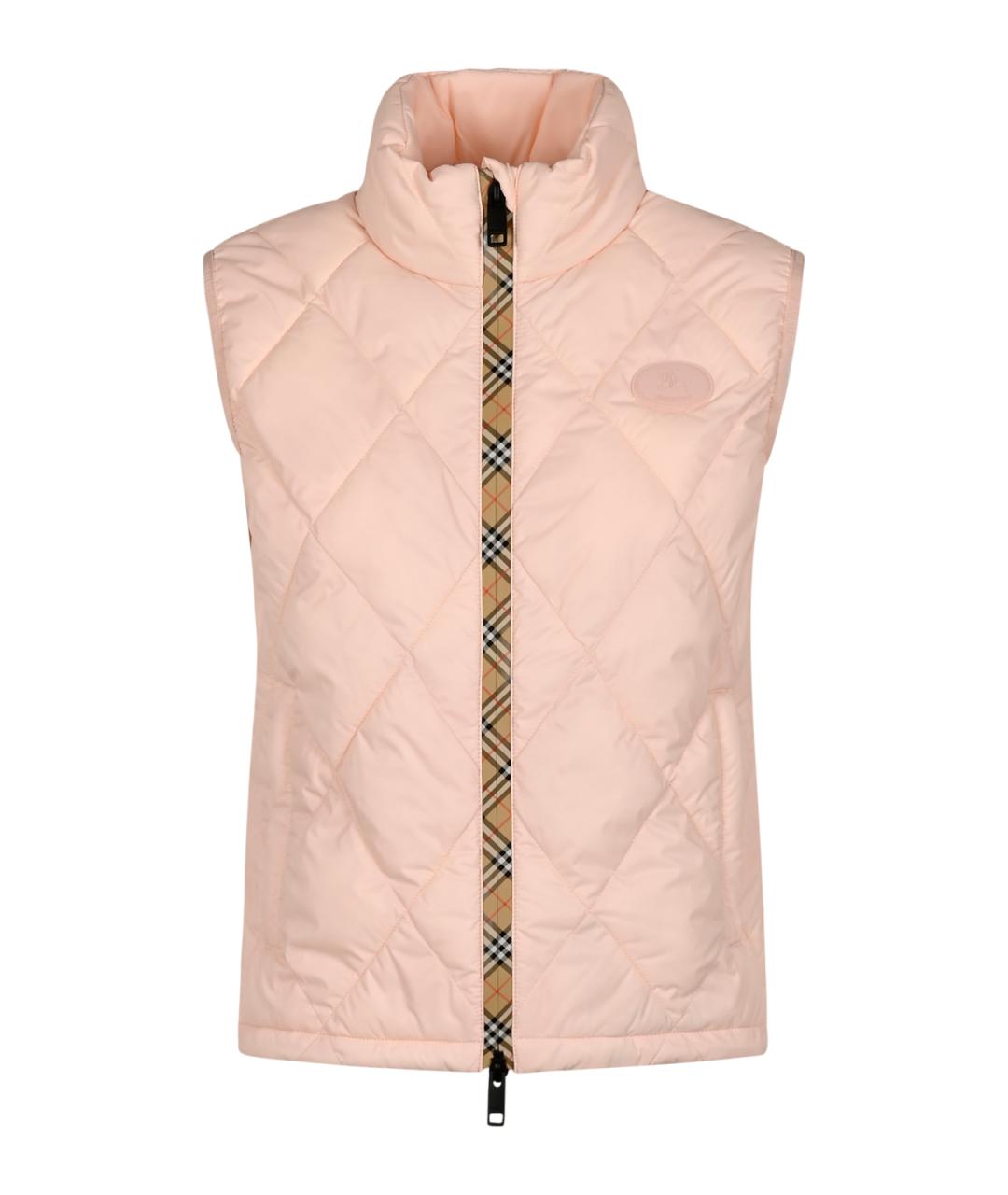 BURBERRY Розовый синтетический жилет, фото 1