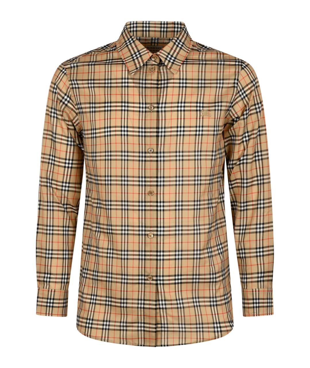 BURBERRY Бежевая хлопковая рубашка, фото 1
