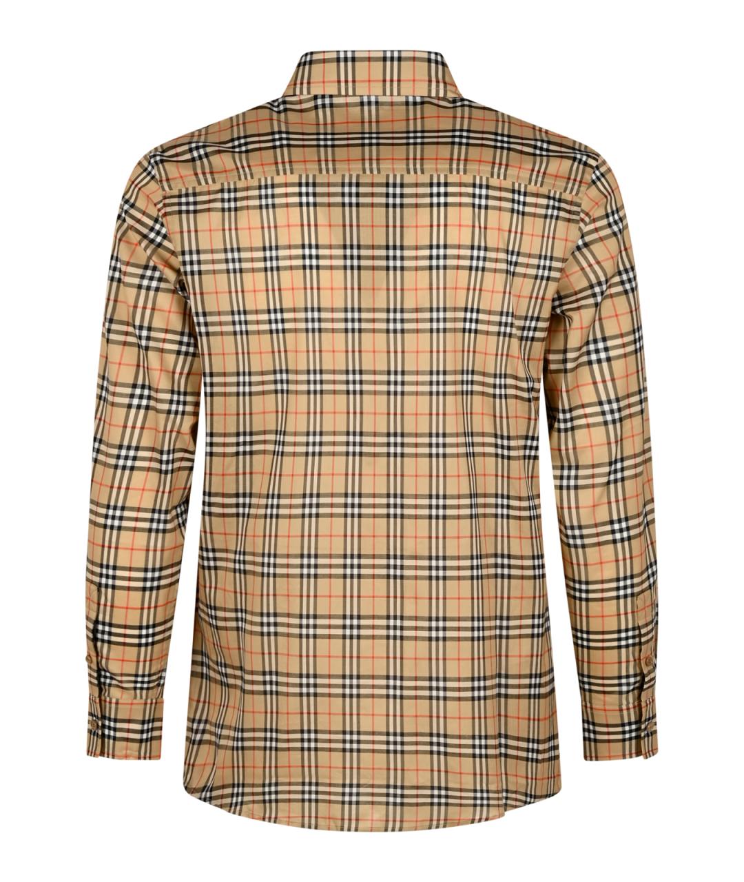 BURBERRY Бежевая хлопковая рубашка, фото 2