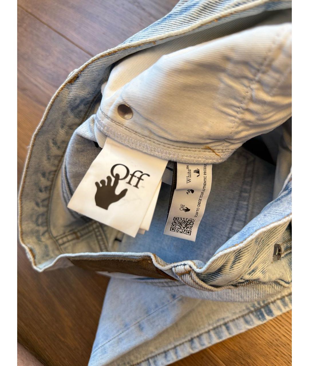 OFF-WHITE Голубые деним шорты, фото 3