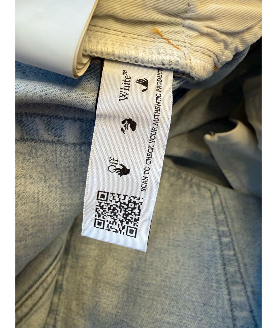 OFF-WHITE Голубые деним шорты, фото 6