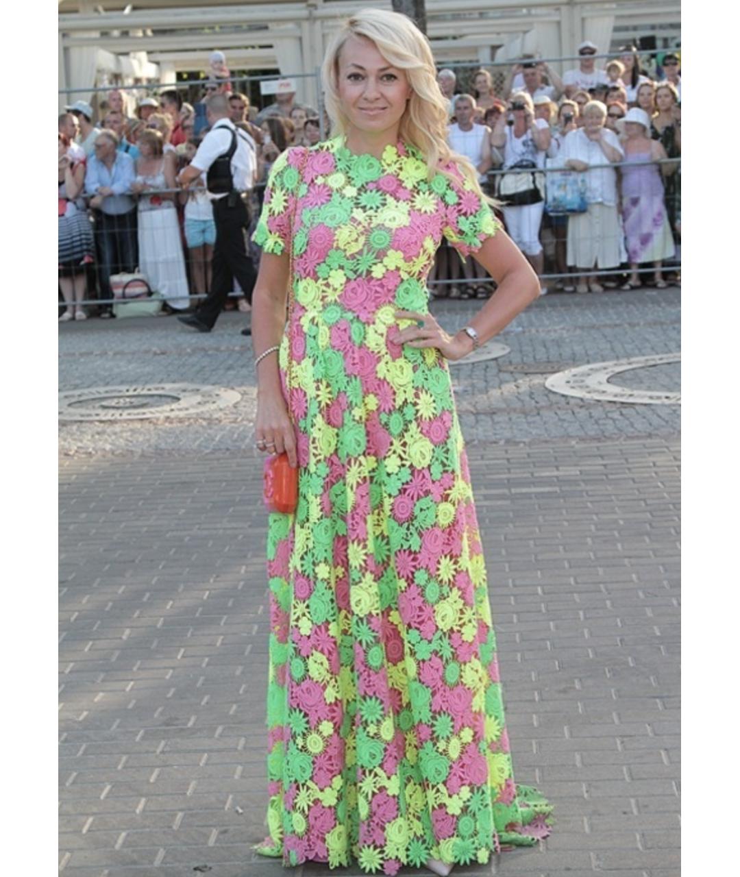 VALENTINO Розовое полиэстеровое вечернее платье, фото 4