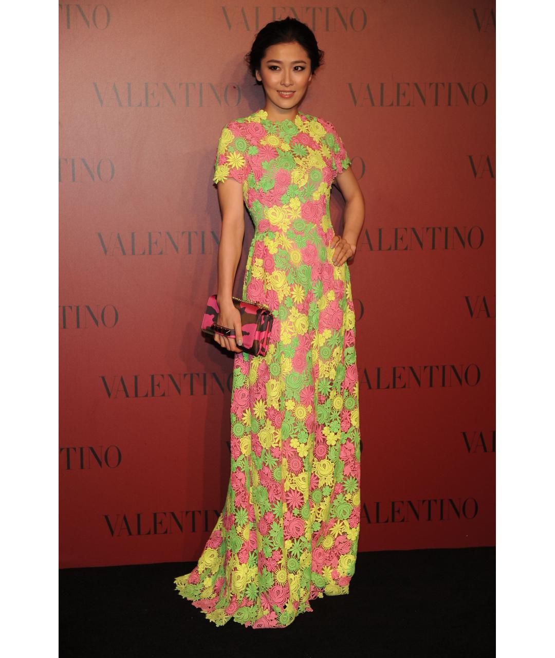 VALENTINO Розовое полиэстеровое вечернее платье, фото 3