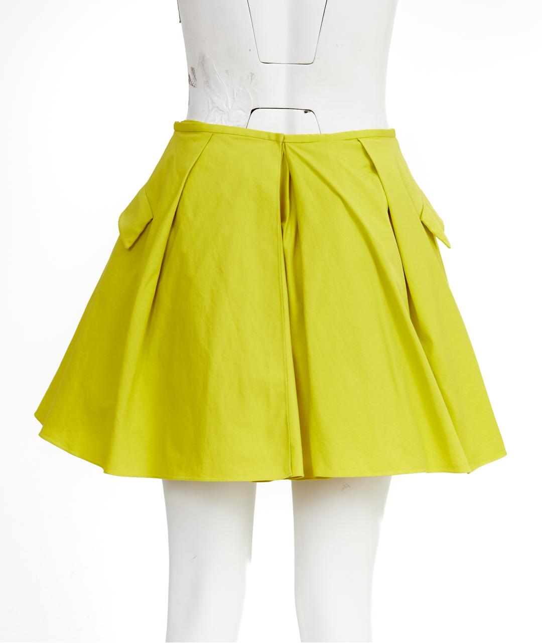 CHRISTIAN DIOR Зеленая хлопковая юбка мини, фото 2