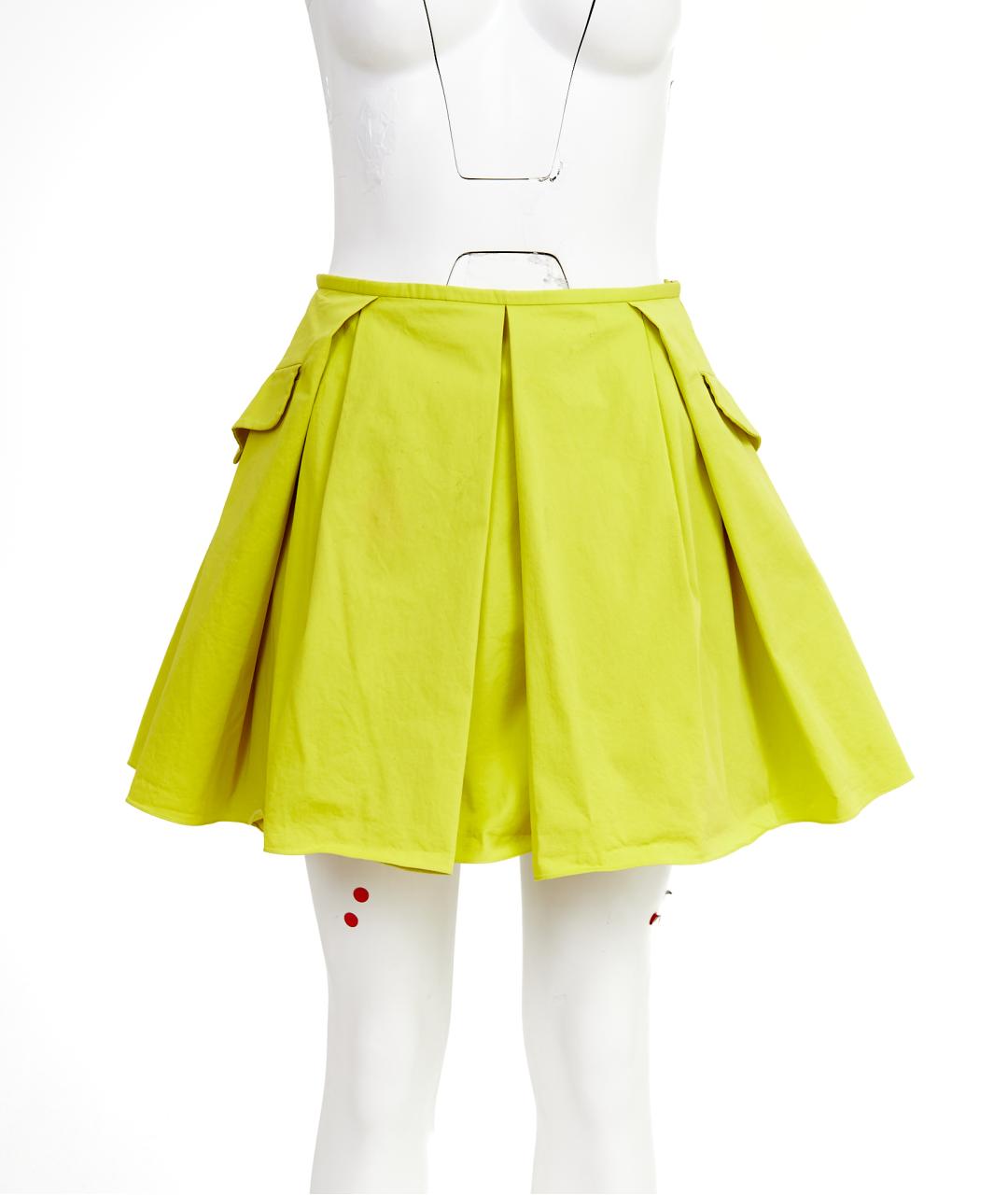 CHRISTIAN DIOR Зеленая хлопковая юбка мини, фото 4