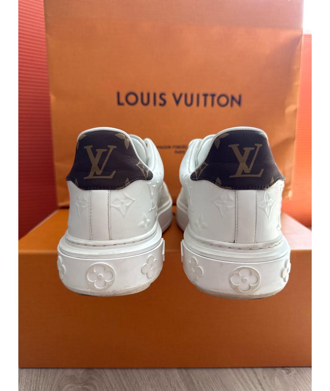 LOUIS VUITTON Белые кожаные кроссовки, фото 4