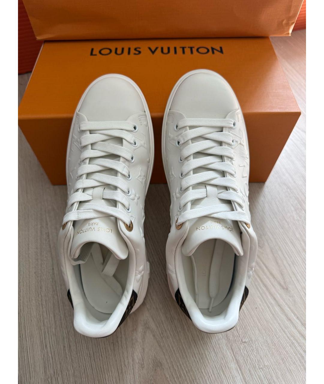 LOUIS VUITTON Белые кожаные кроссовки, фото 3