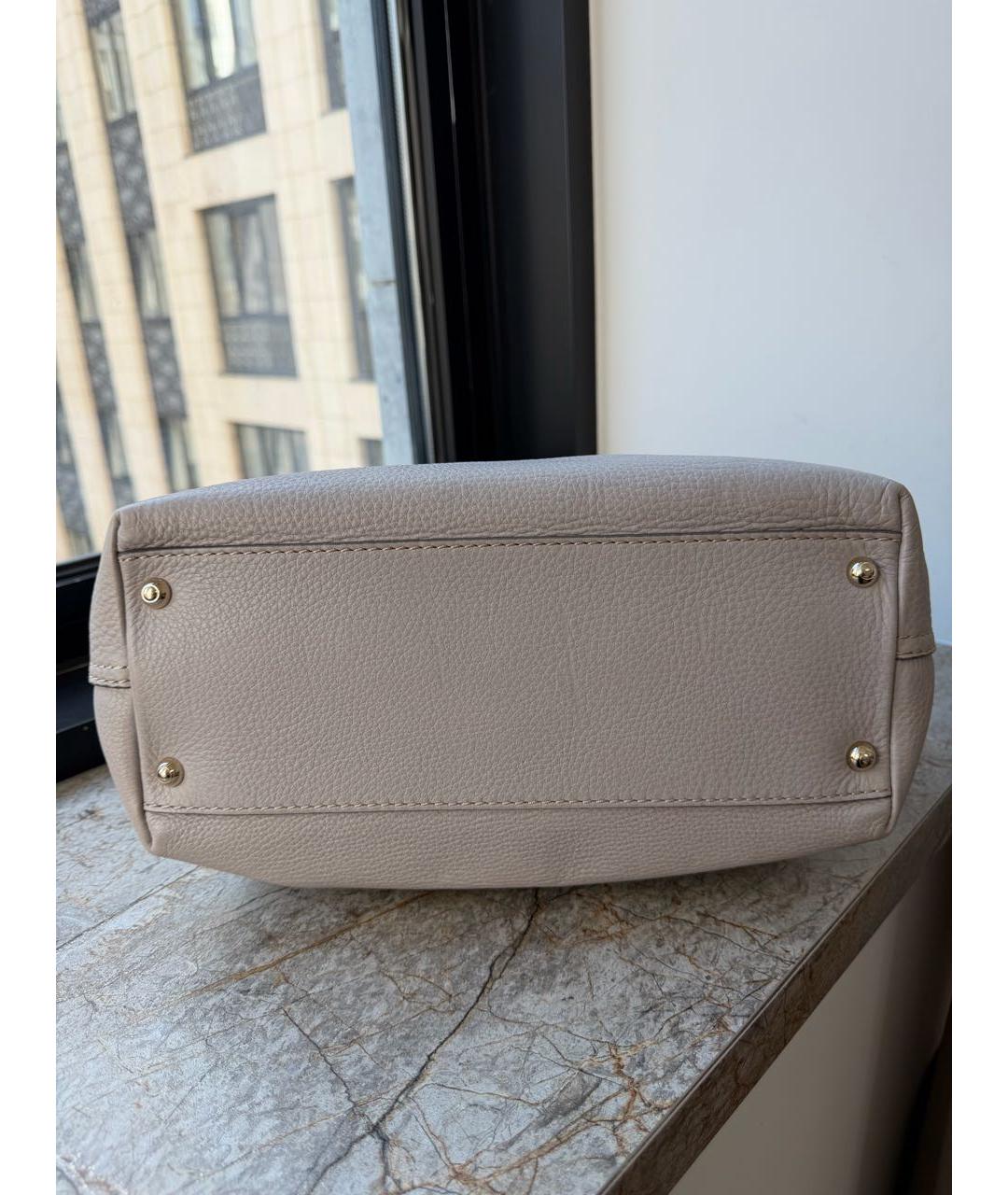 TOD'S Серая кожаная сумка с короткими ручками, фото 5