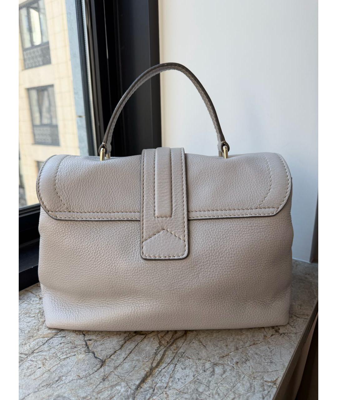 TOD'S Серая кожаная сумка с короткими ручками, фото 3