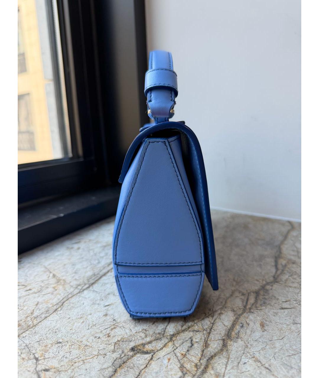 EMILIO PUCCI Голубая кожаная сумка с короткими ручками, фото 7