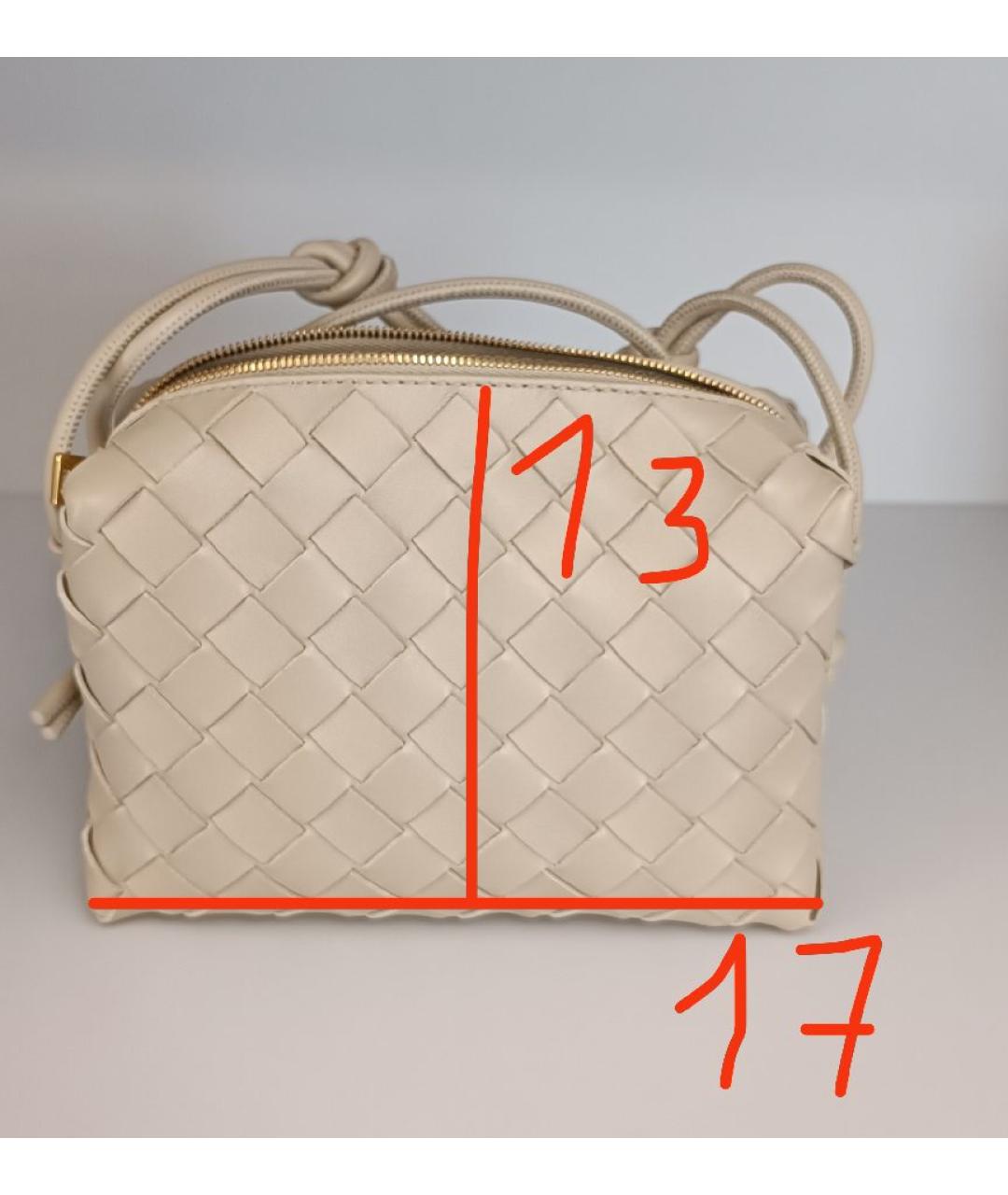 BOTTEGA VENETA Бежевая кожаная сумка через плечо, фото 5