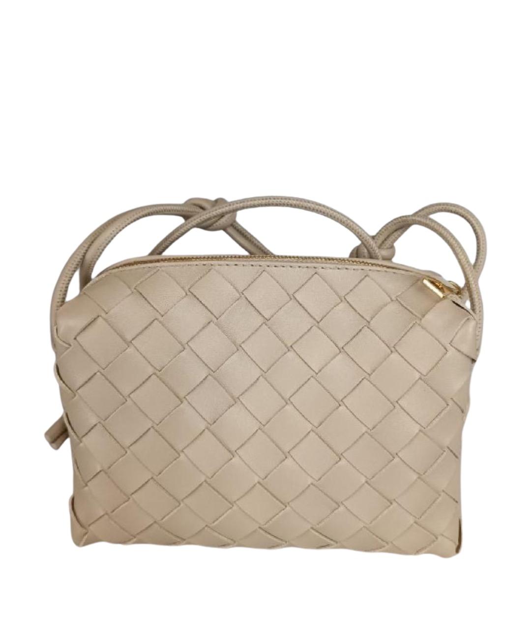 BOTTEGA VENETA Бежевая кожаная сумка через плечо, фото 1