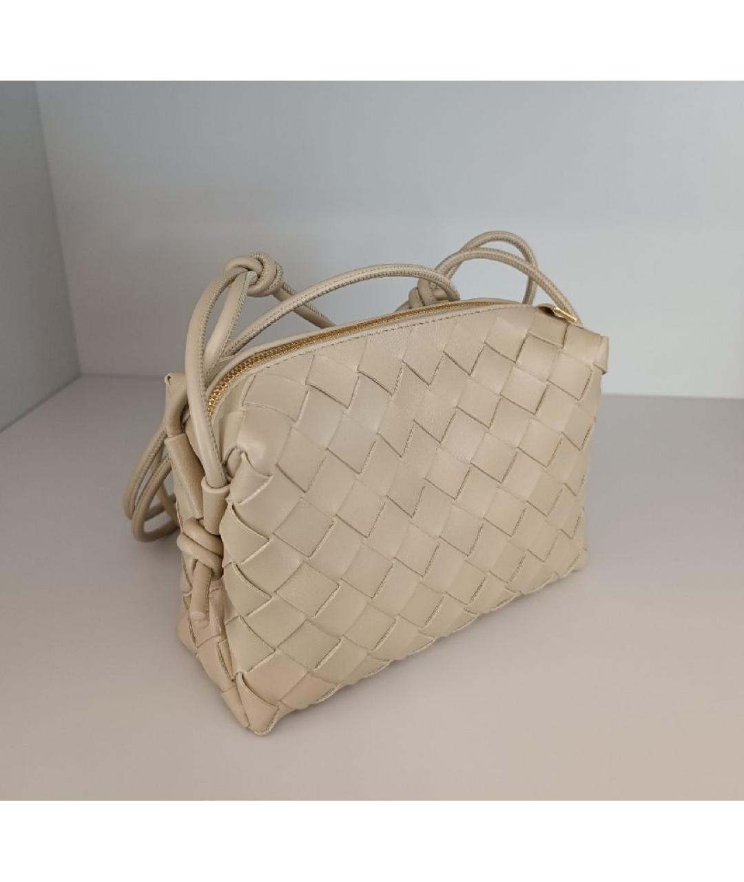 BOTTEGA VENETA Бежевая кожаная сумка через плечо, фото 2