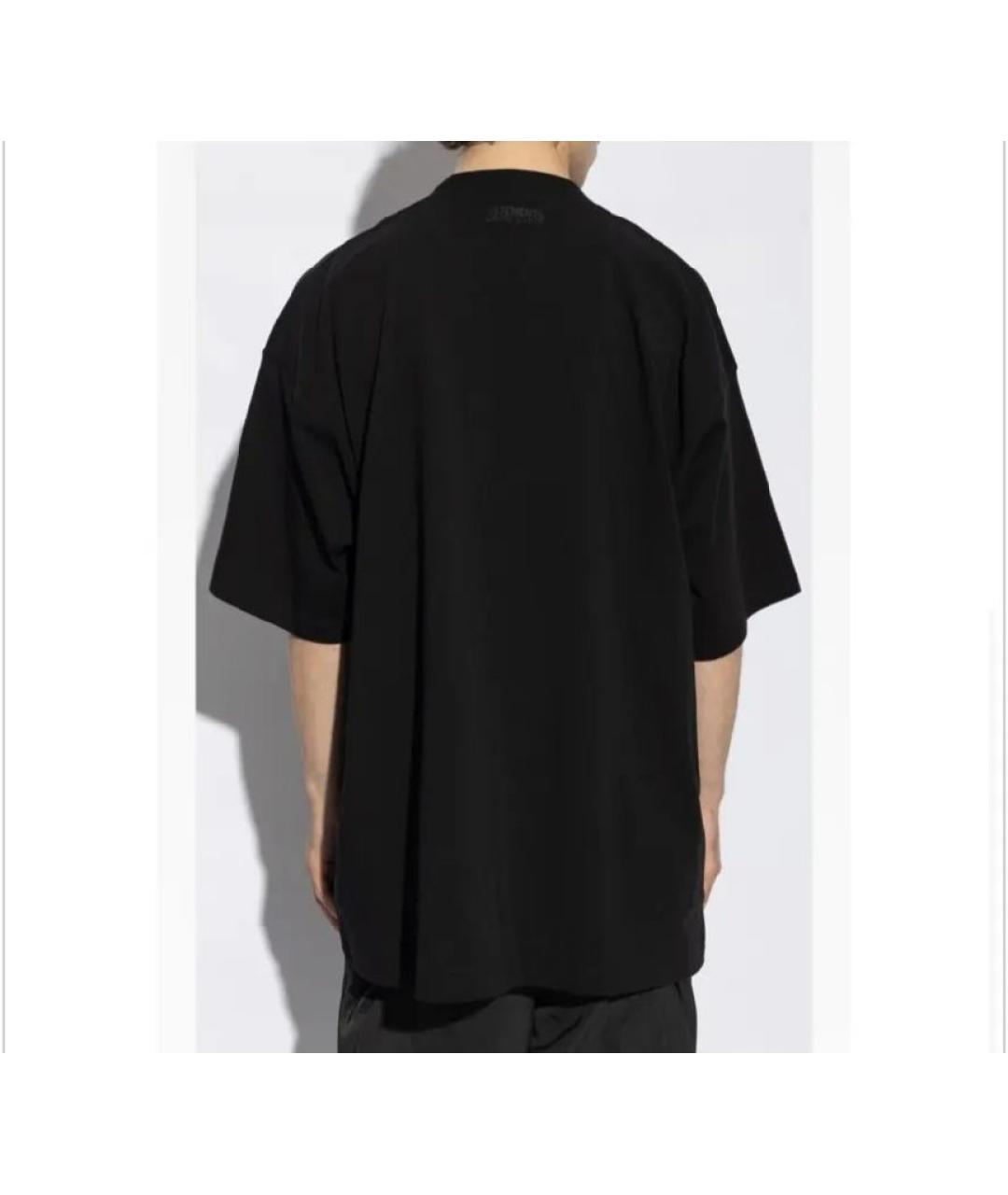 VETEMENTS Черная хлопковая футболка, фото 6