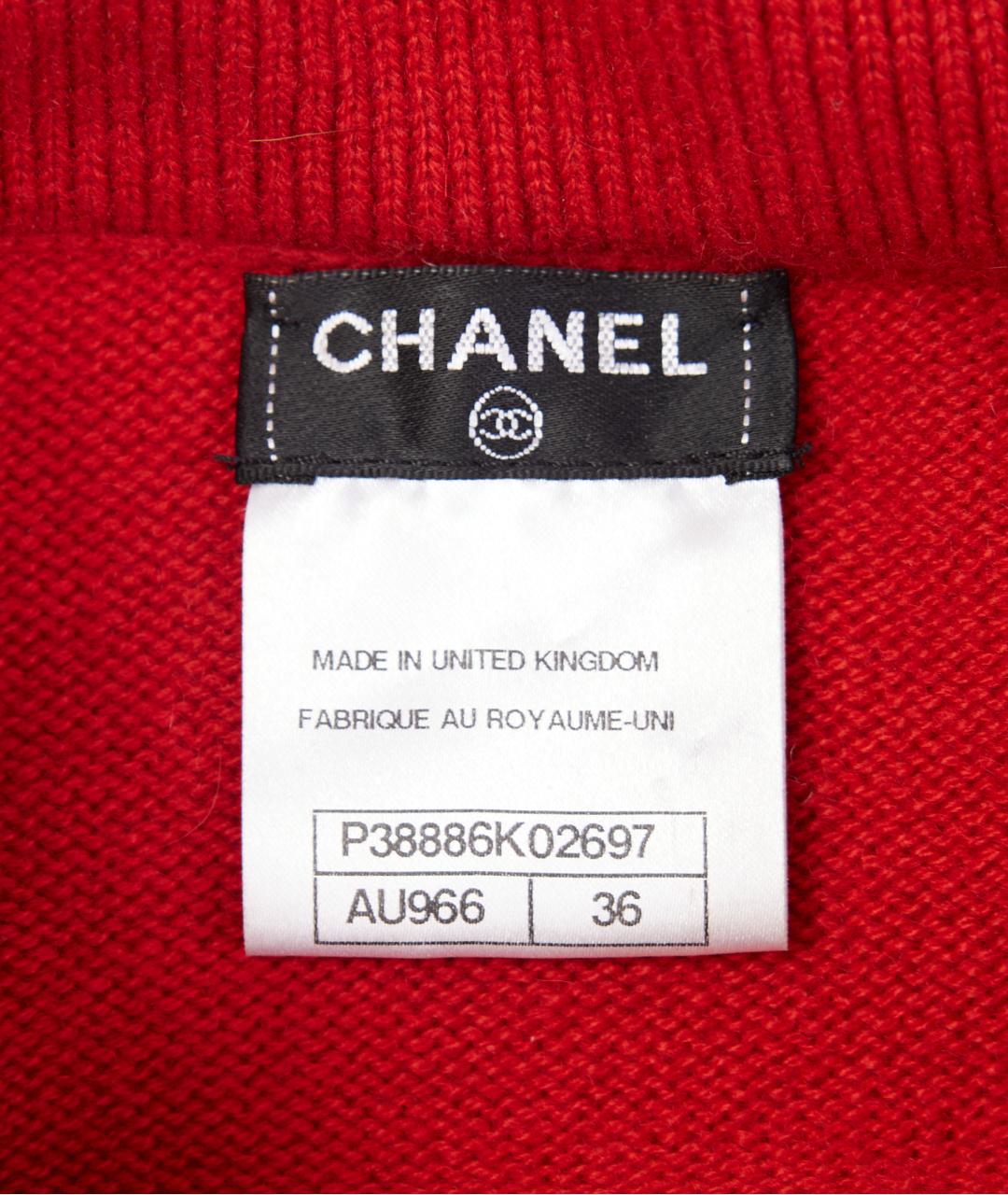 CHANEL Красный кашемировый джемпер / свитер, фото 3