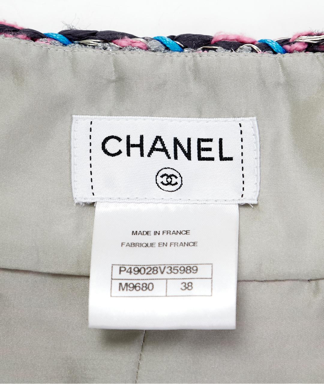 CHANEL Голубой вискозный костюм с юбками, фото 6