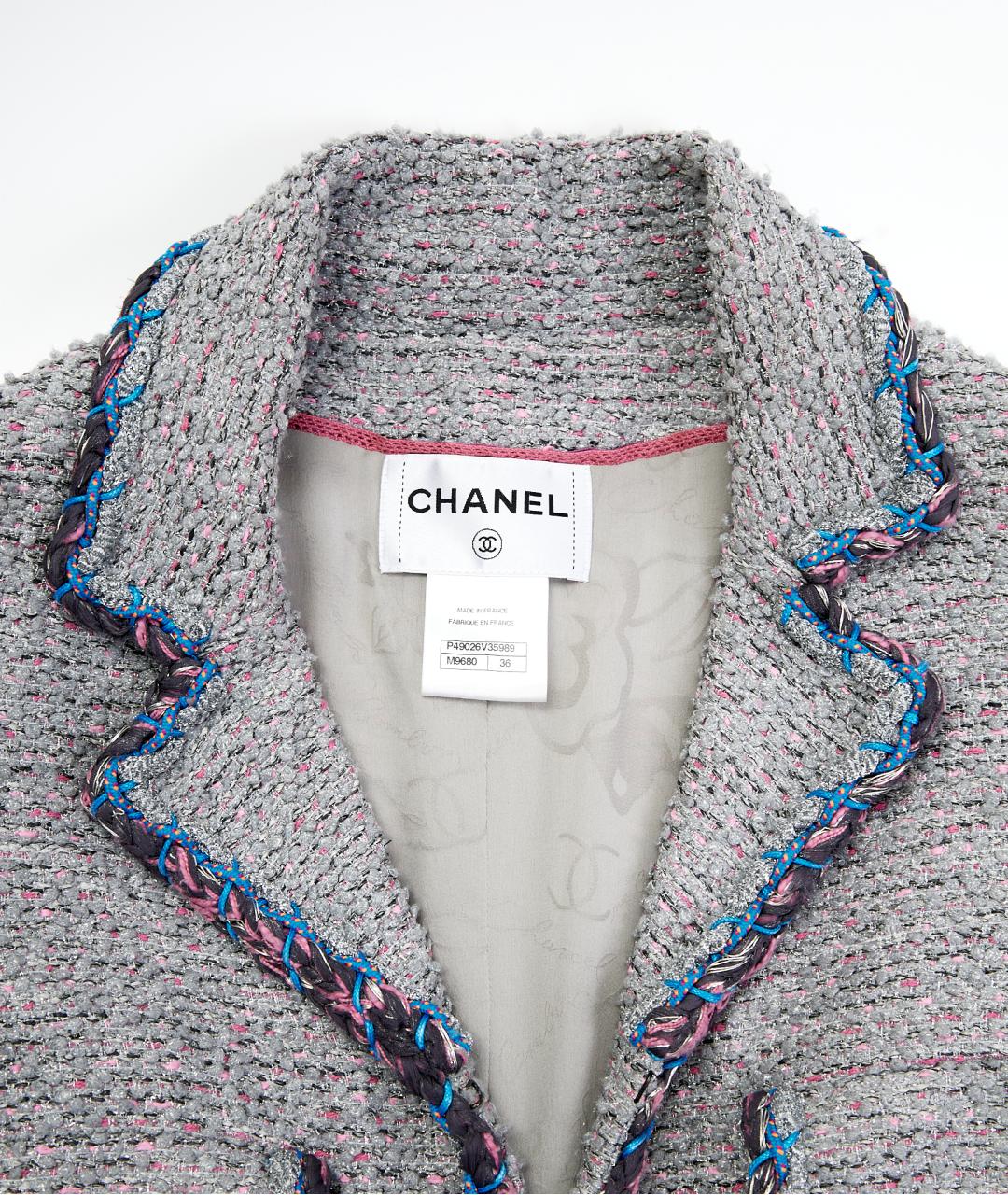 CHANEL Голубой вискозный костюм с юбками, фото 4