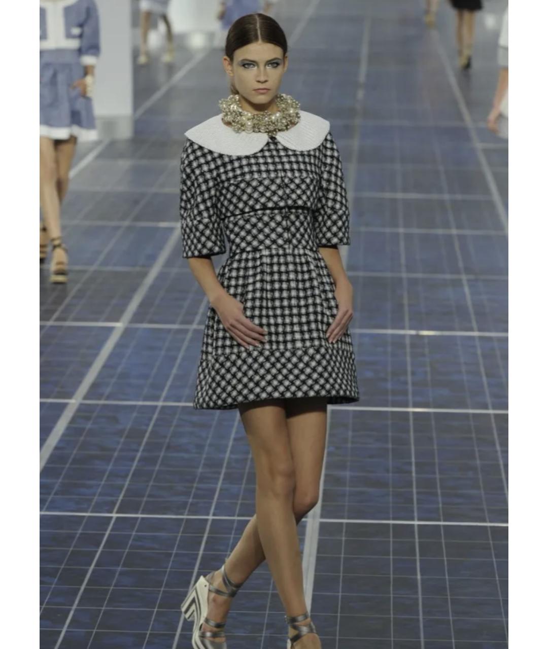 CHANEL Синее вискозное повседневное платье, фото 4