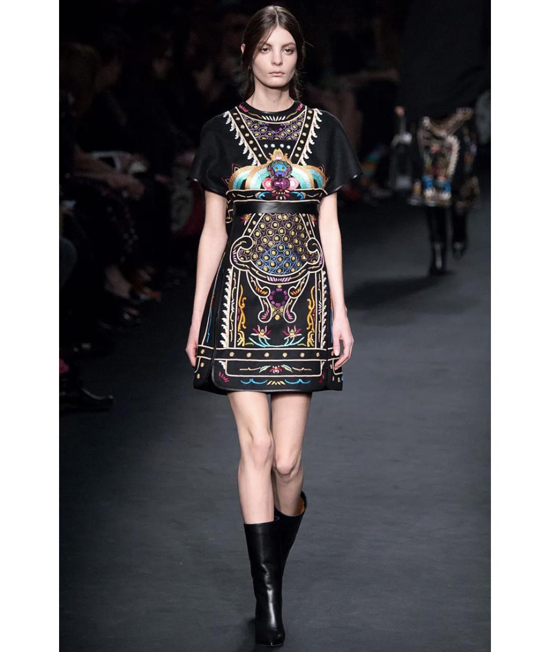 VALENTINO Черное шерстяное повседневное платье, фото 3