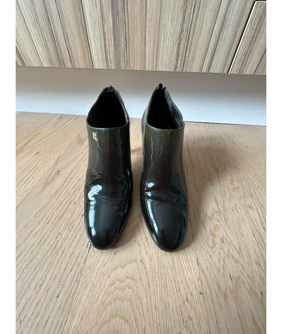 BURBERRY Хаки ботильоны из лакированной кожи, фото 2