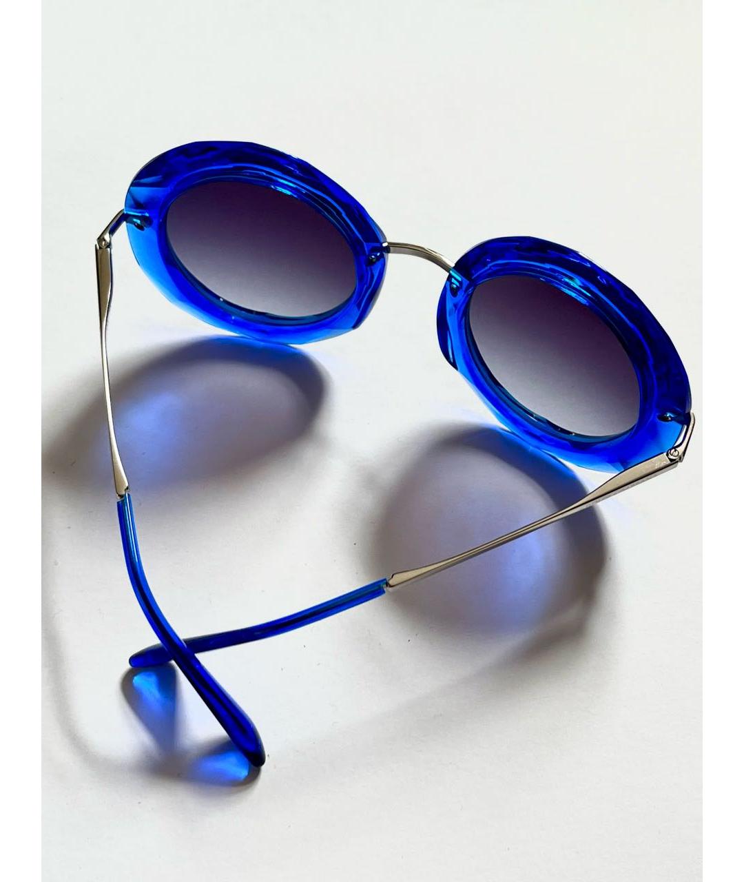 DOLCE&GABBANA Синие пластиковые солнцезащитные очки, фото 2