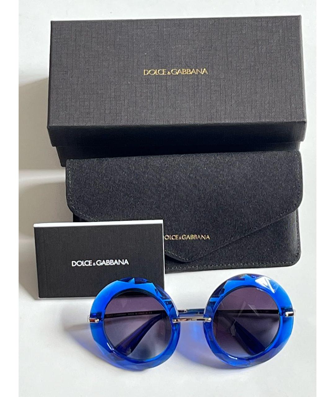 DOLCE&GABBANA Синие пластиковые солнцезащитные очки, фото 4