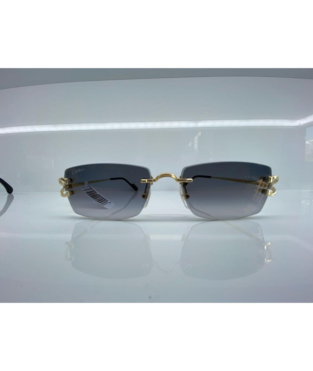CARTIER Золотые металлические солнцезащитные очки, фото 4