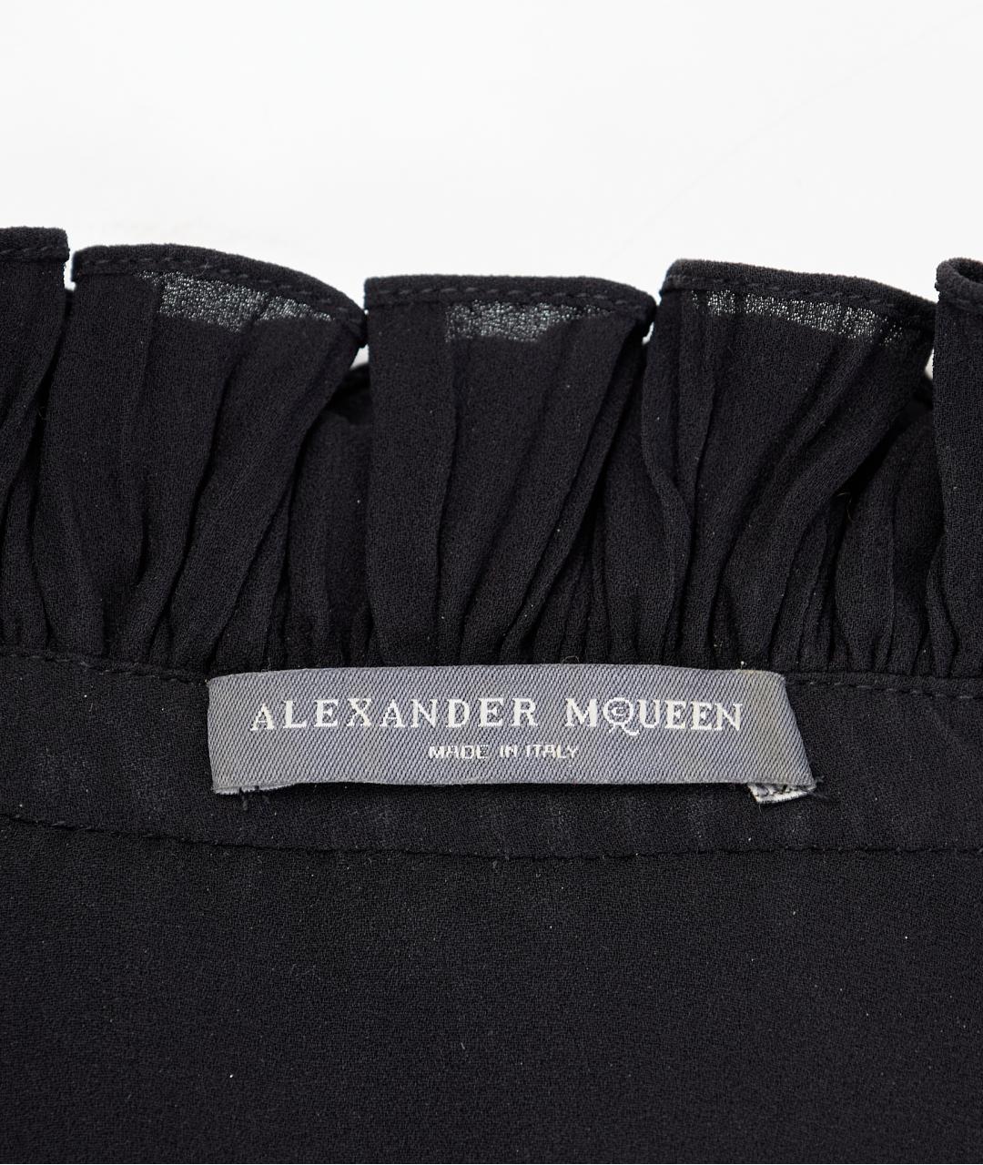 ALEXANDER MCQUEEN Черная шелковая блузы, фото 3