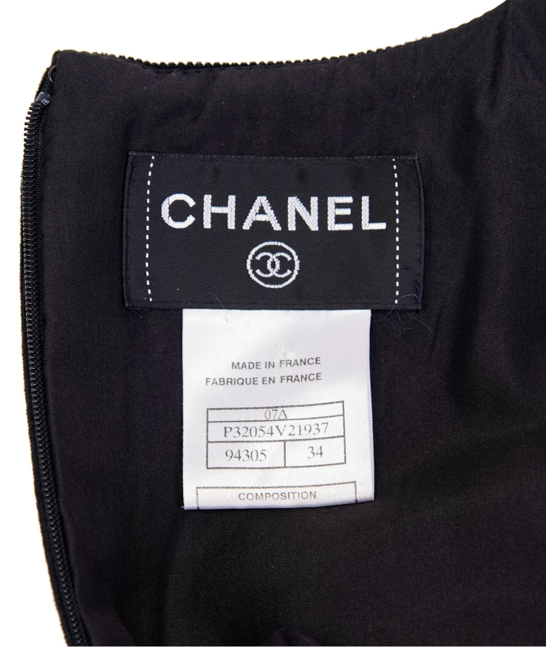 CHANEL Черное хлопковое повседневное платье, фото 5