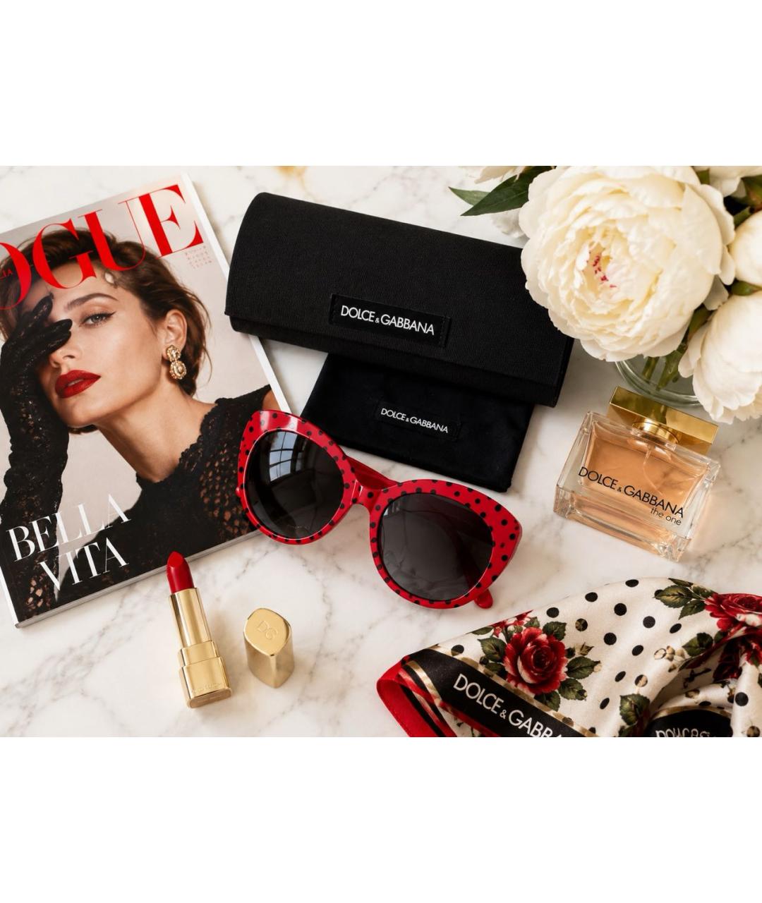 DOLCE&GABBANA Красные пластиковые солнцезащитные очки, фото 4