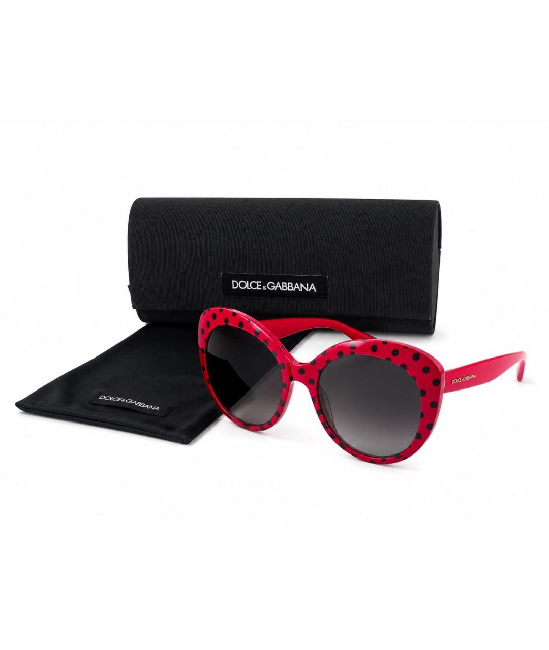 DOLCE&GABBANA Красные пластиковые солнцезащитные очки, фото 3