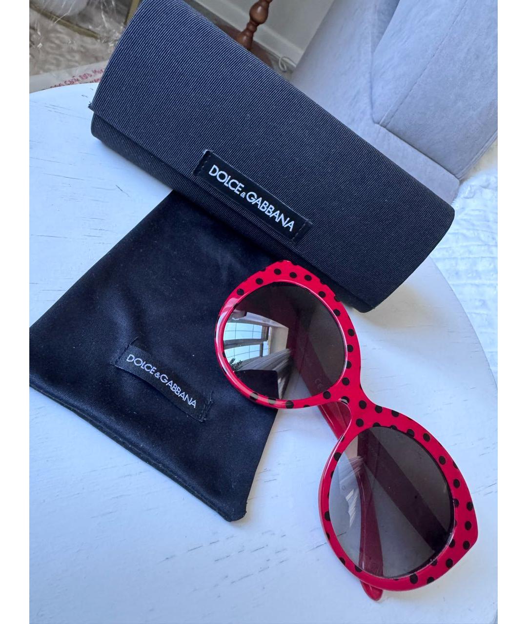 DOLCE&GABBANA Красные пластиковые солнцезащитные очки, фото 8