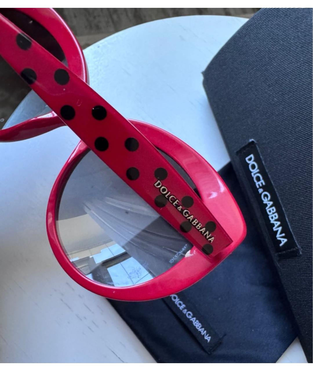 DOLCE&GABBANA Красные пластиковые солнцезащитные очки, фото 7