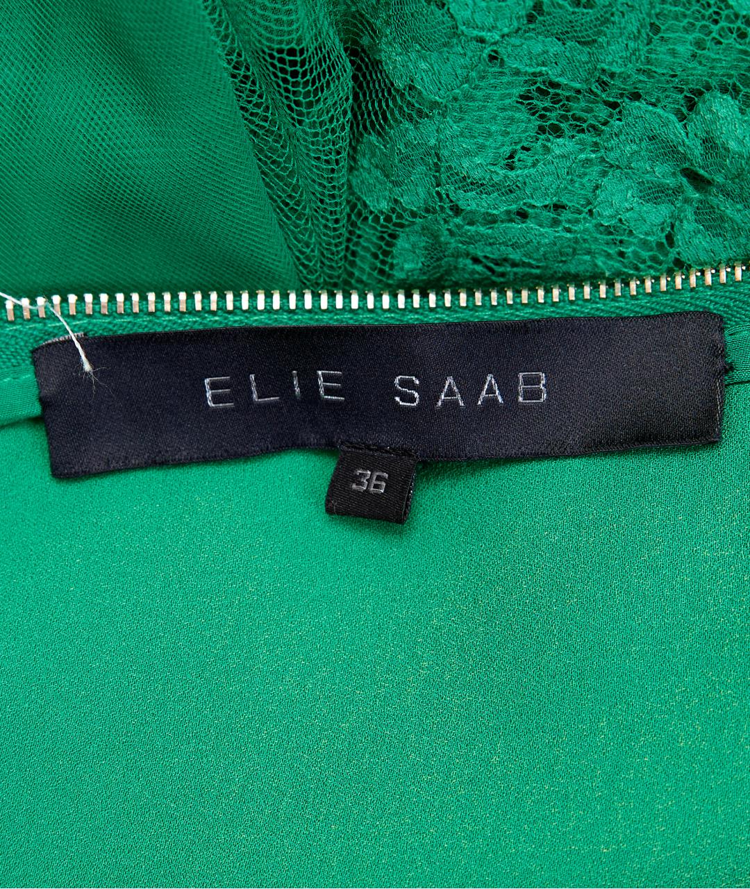 ELIE SAAB Зеленое хлопковое вечернее платье, фото 3