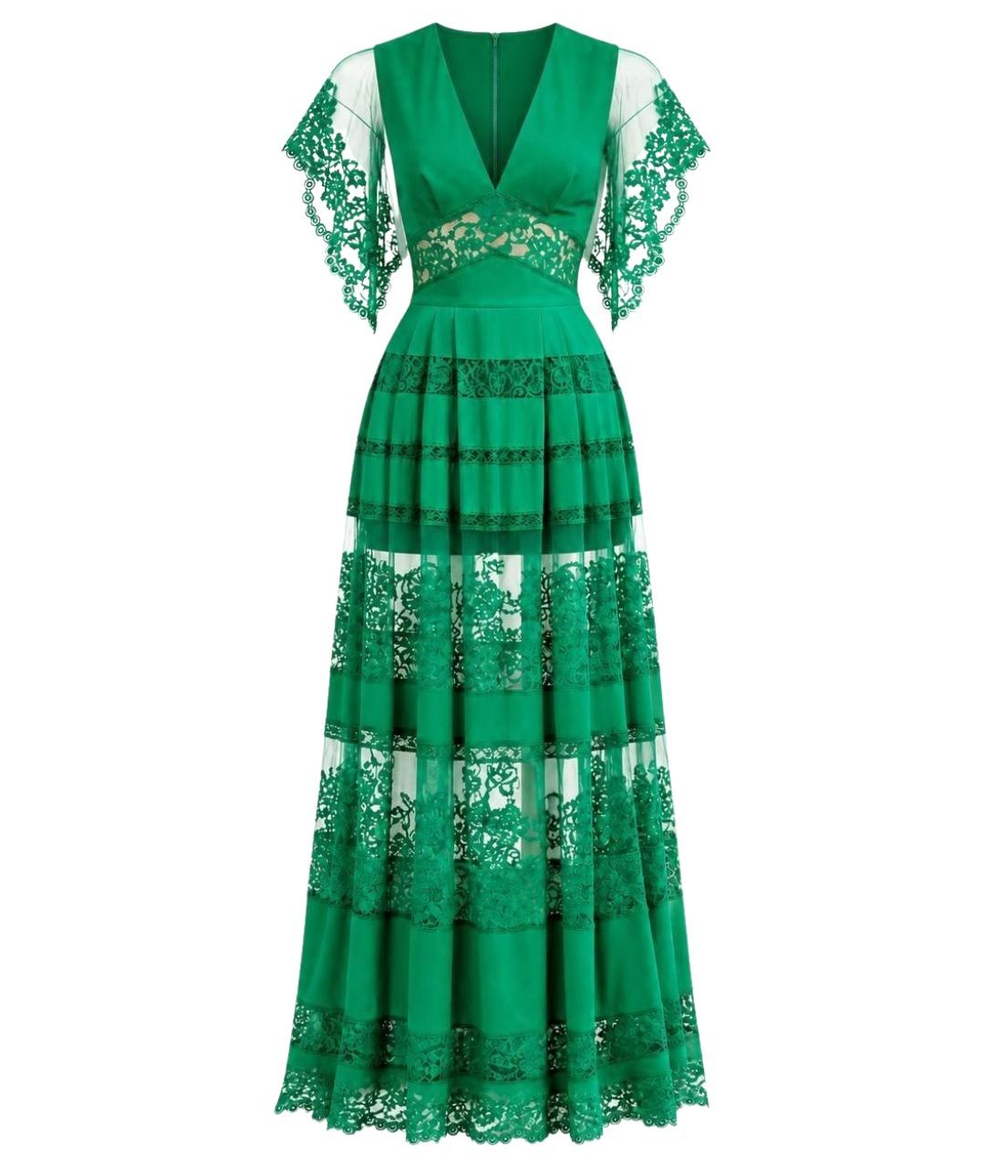 ELIE SAAB Зеленое хлопковое вечернее платье, фото 1