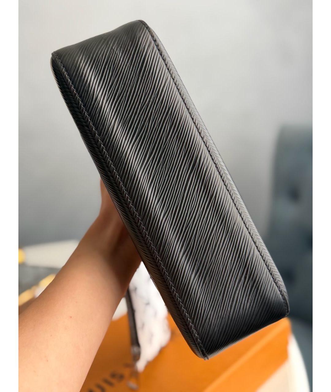 LOUIS VUITTON Черная кожаная сумка через плечо, фото 3