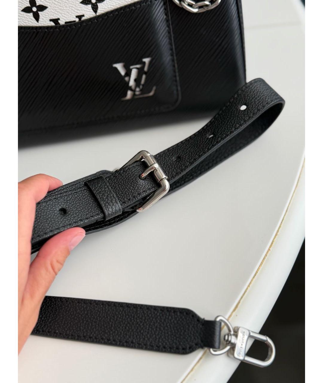 LOUIS VUITTON Черная кожаная сумка через плечо, фото 5