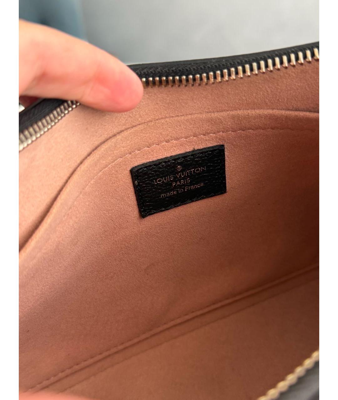 LOUIS VUITTON Черная кожаная сумка через плечо, фото 4