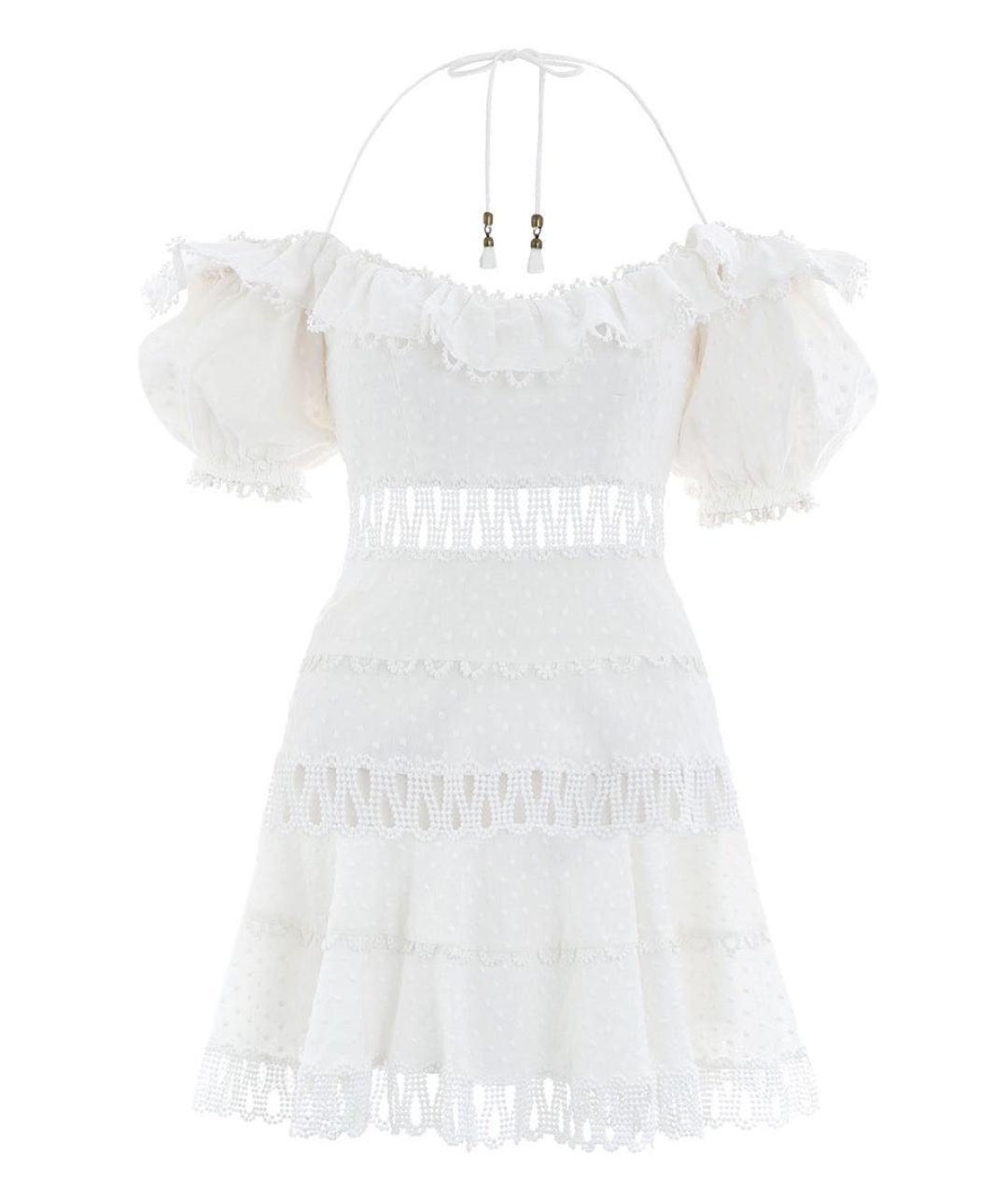 ZIMMERMANN Белое хлопковое повседневное платье, фото 1