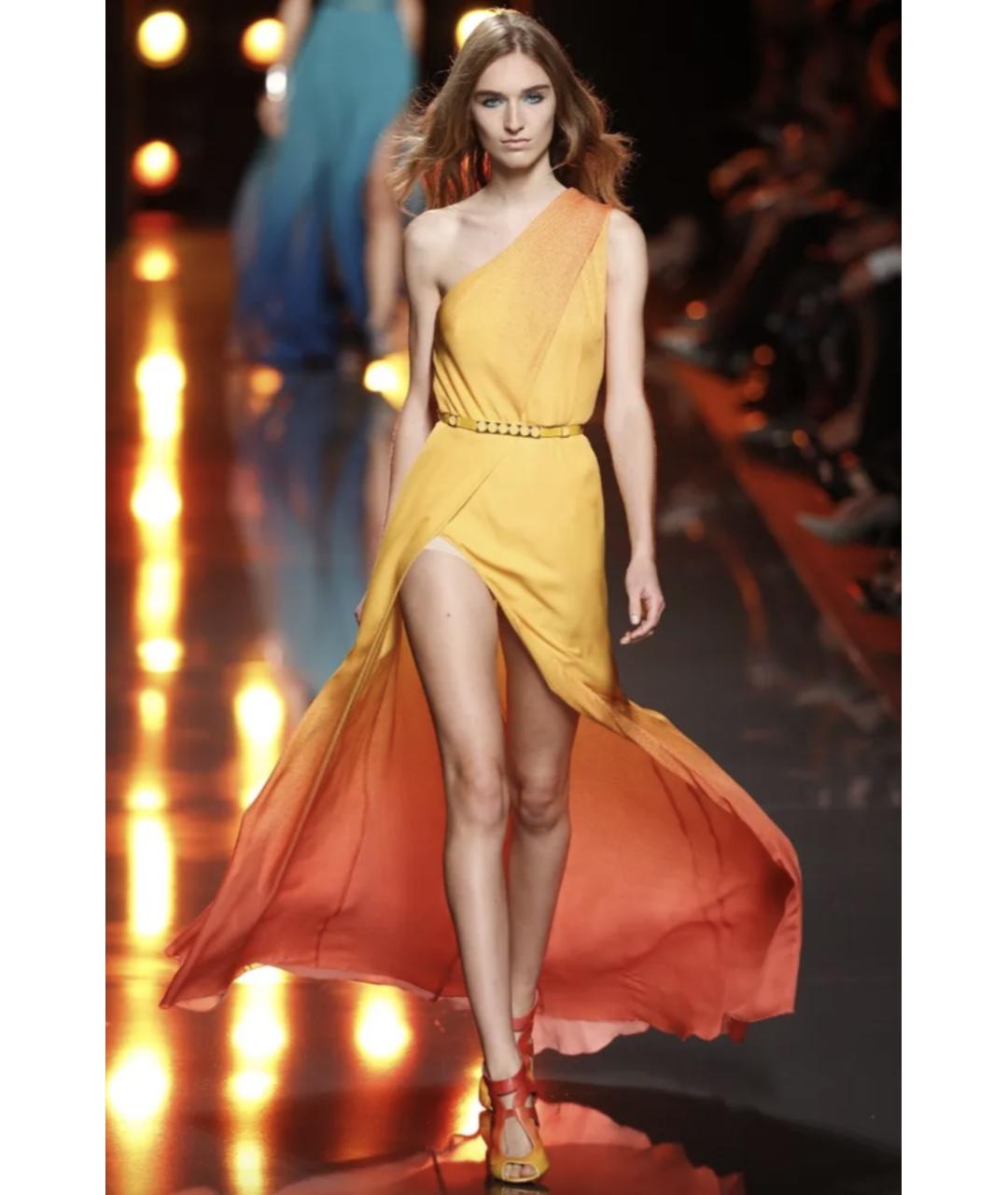 ELIE SAAB Желтое шелковое вечернее платье, фото 5