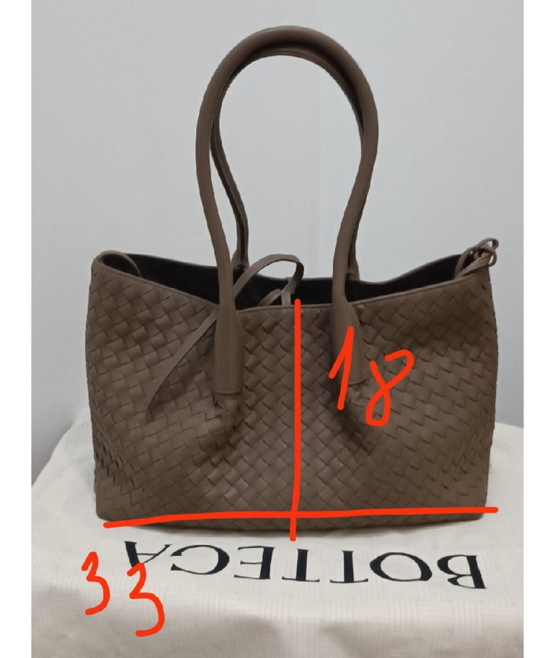 BOTTEGA VENETA Коричневая кожаная сумка с короткими ручками, фото 6