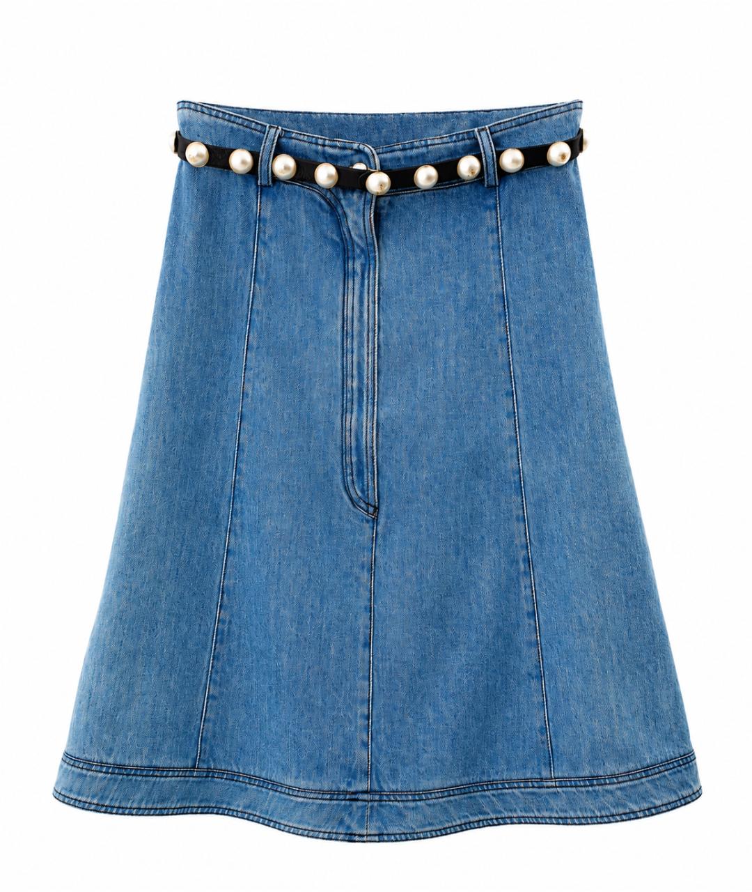 CHANEL Голубое хлопковое коктейльное платье, фото 3