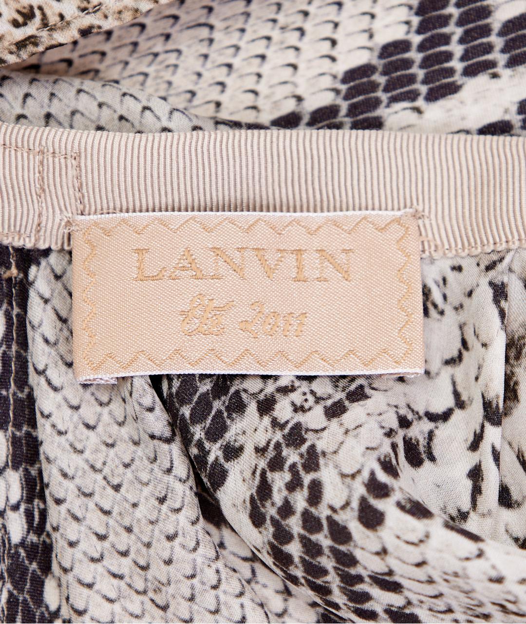 LANVIN Бежевое шелковое вечернее платье, фото 3