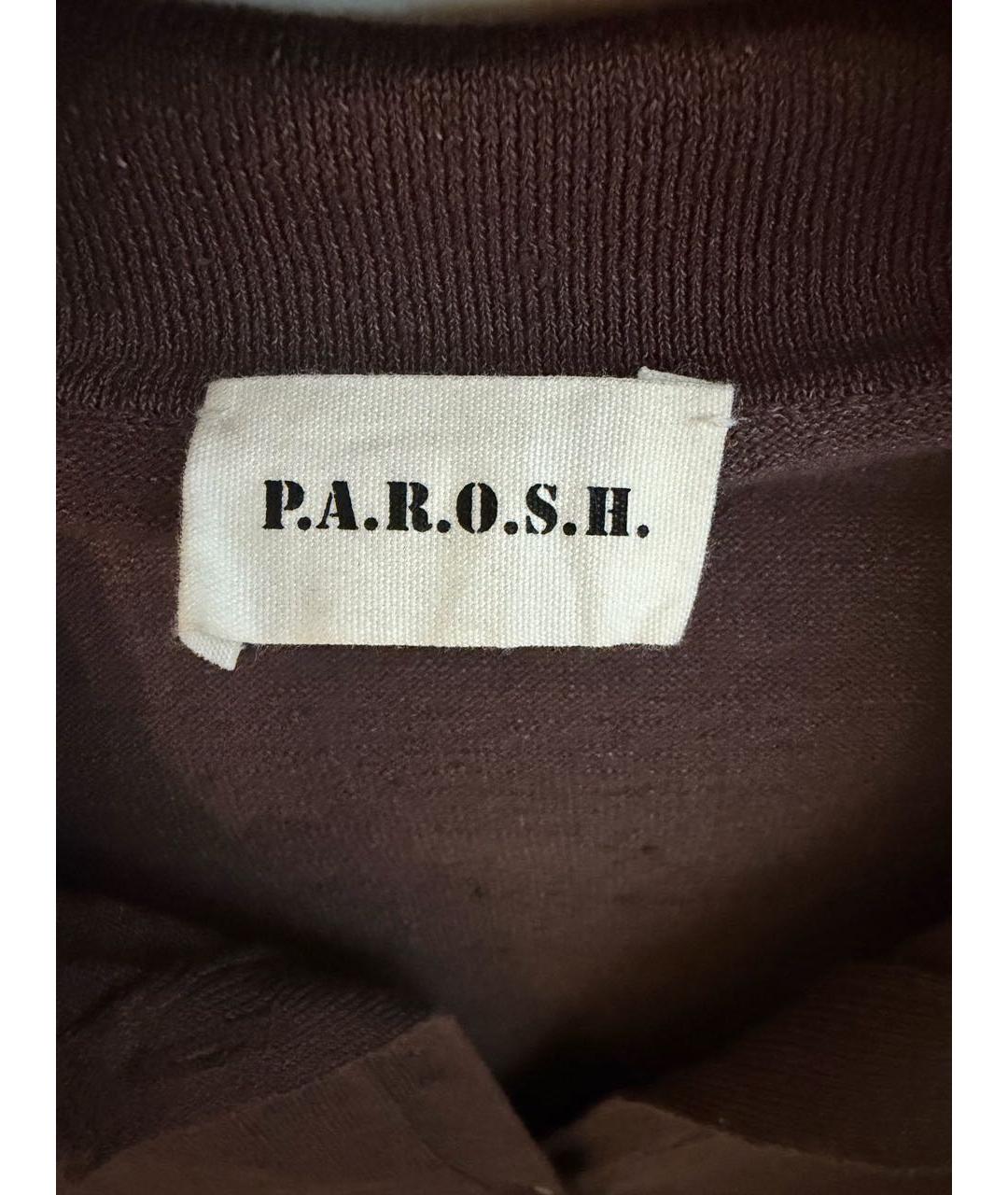 P.A.R.O.S.H. Коричневая льняная футболка, фото 3