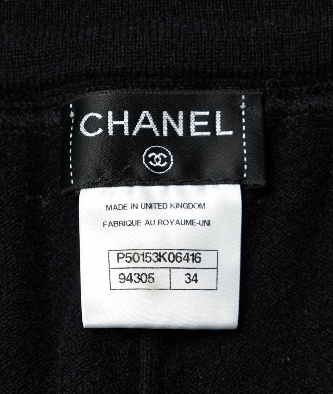CHANEL Черные кашемировые брюки узкие, фото 3