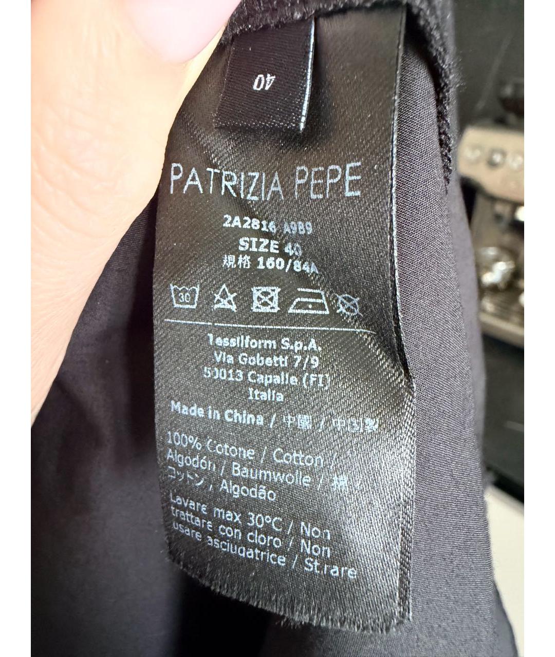PATRIZIA PEPE Черное хлопковое повседневное платье, фото 8